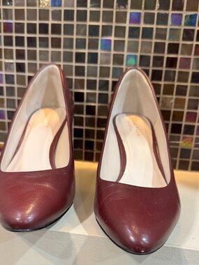 Cole Haan Women's Burgundy Leather Heels
